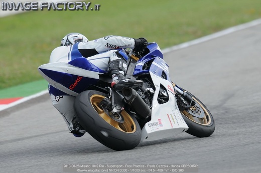 2010-06-26 Misano 1049 Rio - Supersport - Free Practice - Paola Cazzola - Honda CBR600RR